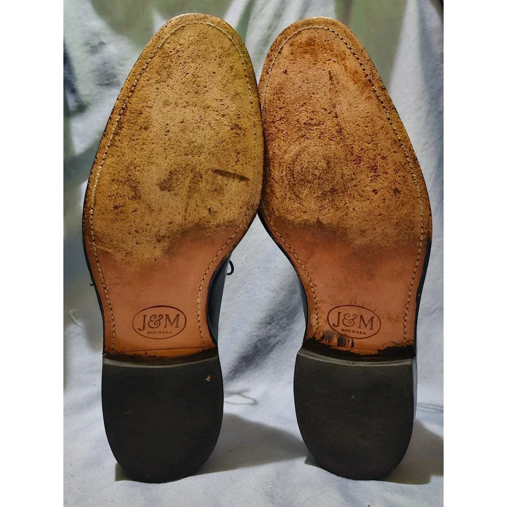 Vtg Johnston & Murphy Crown Aristocraft Derby Shoes 10 D‎ US